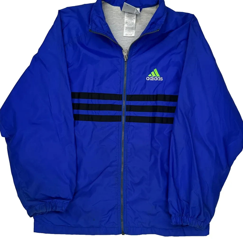 Adidas Windbreaker - Large Blue Nylon
