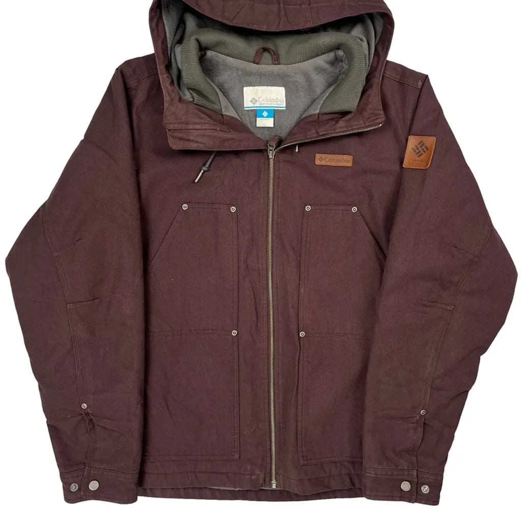 Columbia Jacket - Large Burgundy Polyester