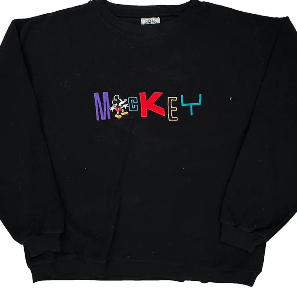 Mickey & Co. Cartoon Sweatshirt - Large Black Cotton