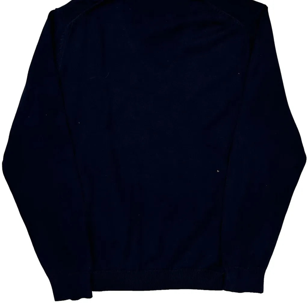 Lacoste V-Neck Sweater - Large Navy Cotton