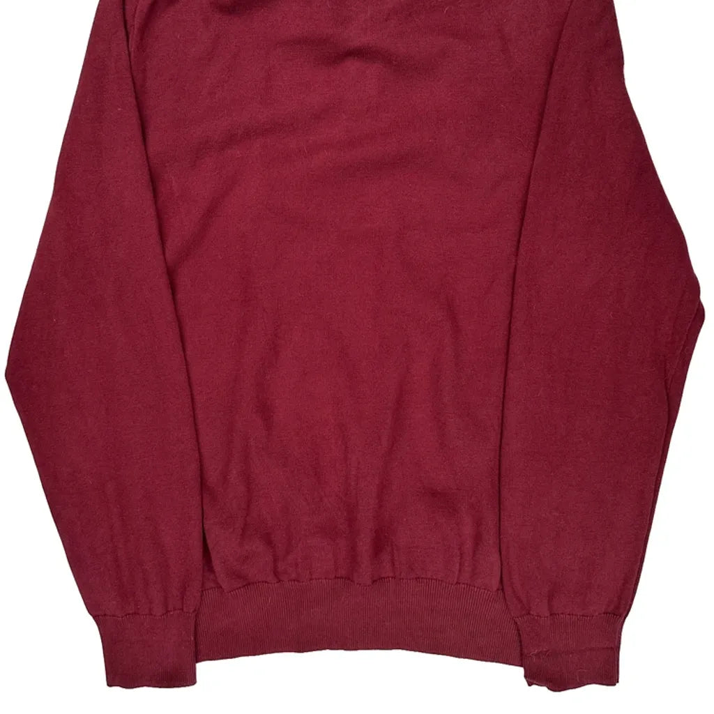 Tommy Hilfiger 1/4 Zip - XL Burgundy Cotton