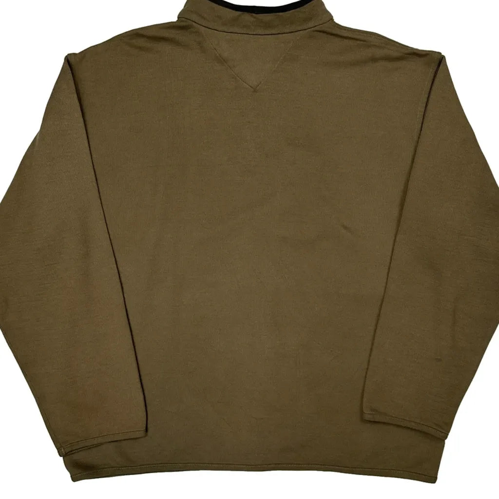 Tommy Hilfiger 1/4 Zip - Large Green Cotton Blend