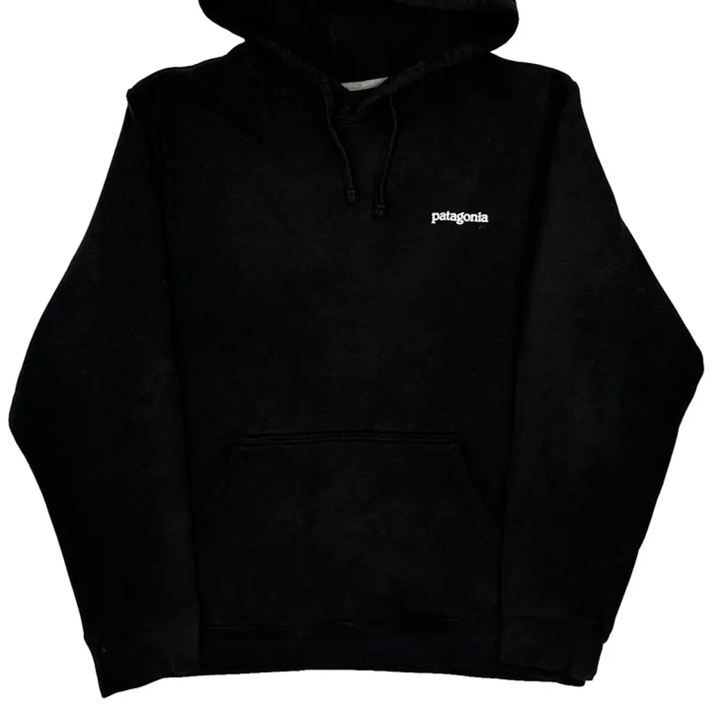 Patagonia Hoodie - Medium Black Cotton Blend