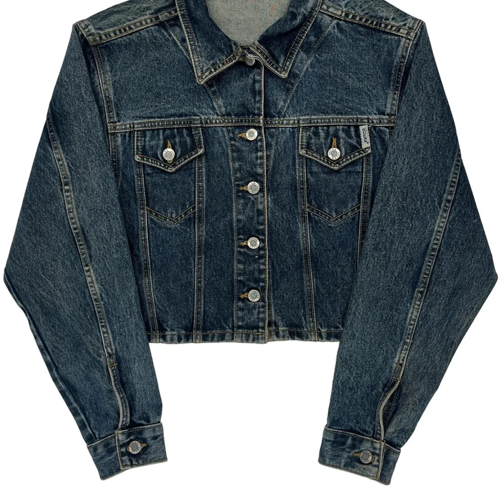 Guess Cropped Denim Jacket - XS Dark Wash Cotton