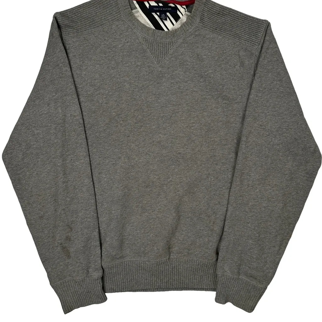 Tommy Hilfiger Sweatshirt - Large Gray Cotton Blend