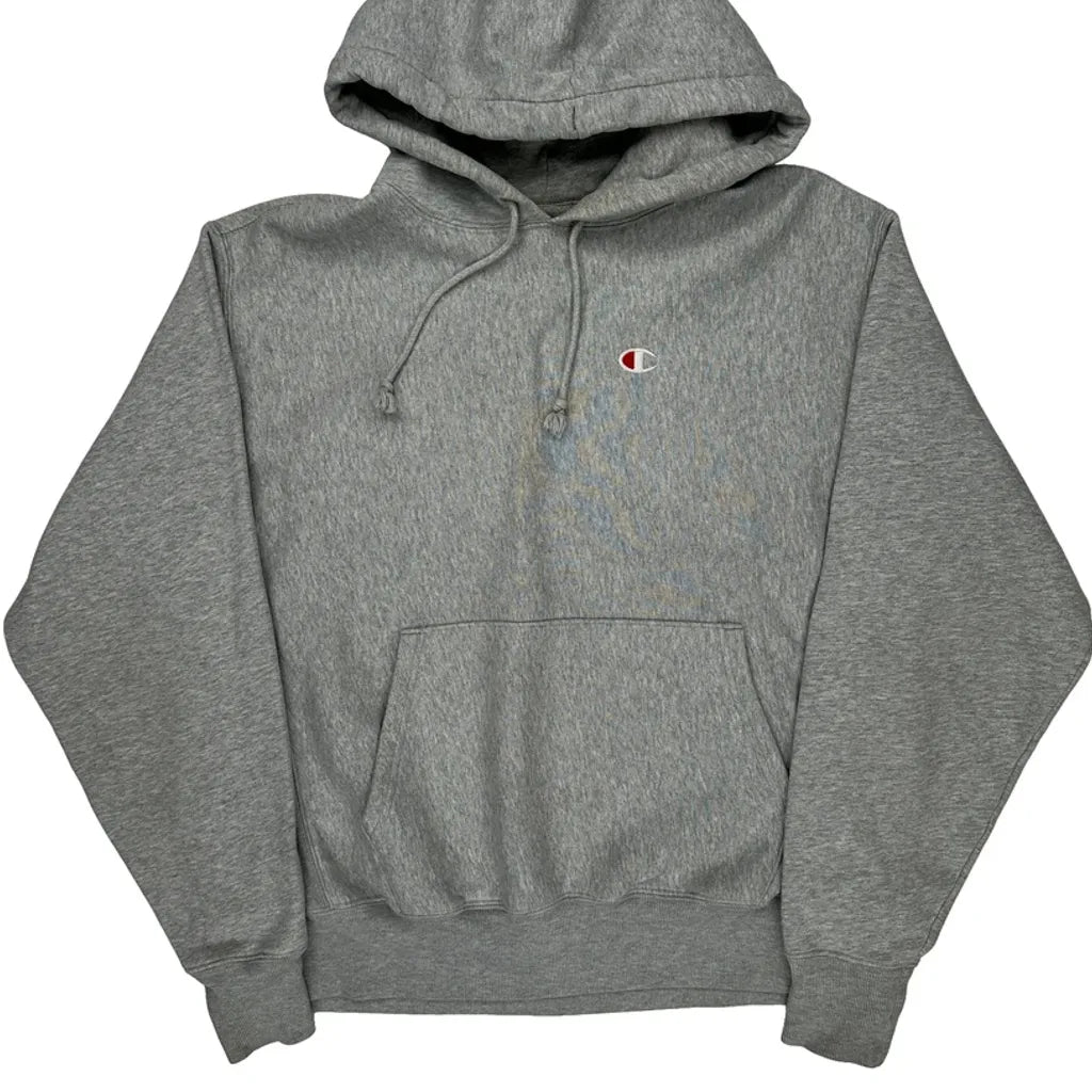 Reverse Weave Champion Hoodie - Large Gray Cotton
