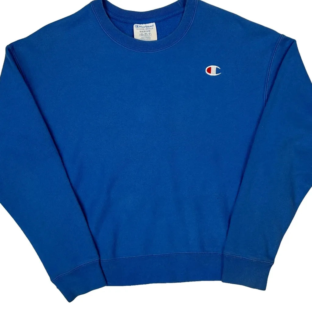 Reverse Weave Champion Sweatshirt - Medium Blue Cotton Blend