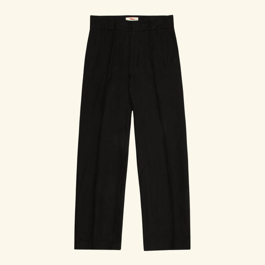 Linen Western Chino Pants (Black)