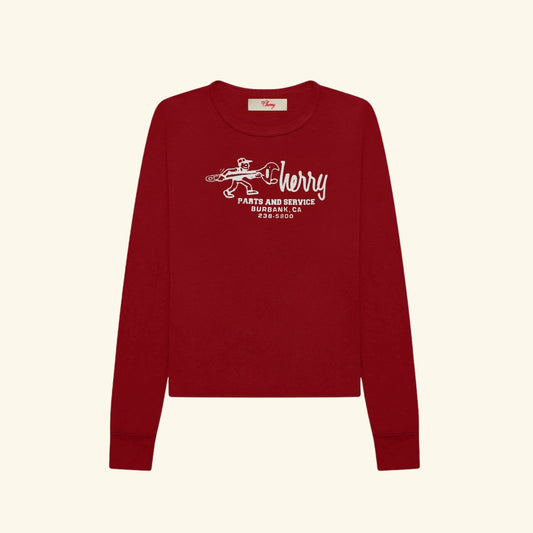 Women's Parts and Service Long Sleeve Tee (Sun Faded Red)