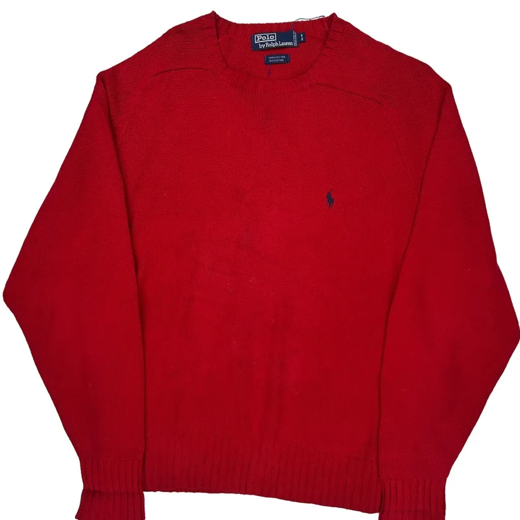 Polo By Ralph Lauren Sweater - Medium Red Cotton