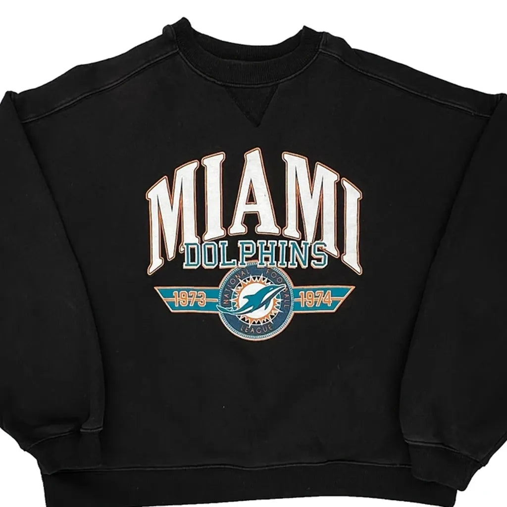 Miami Dolphins Nfl Football Sweatshirt - Medium Black Cotton