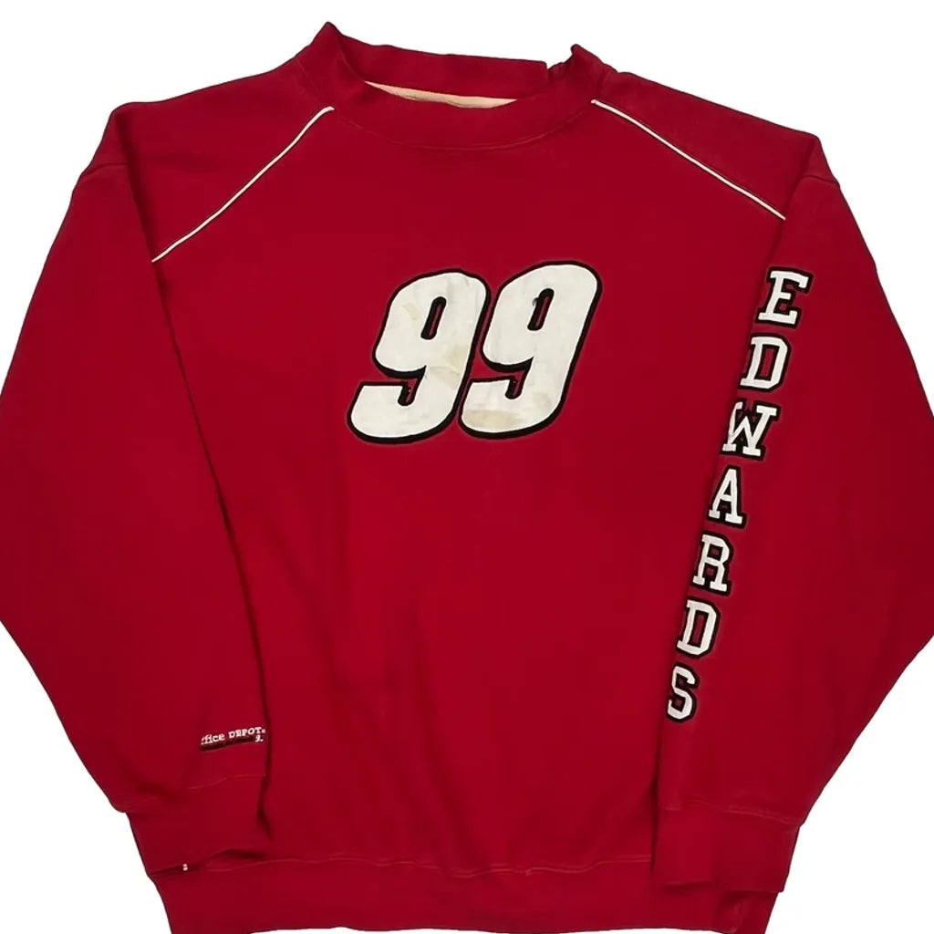 Edwards Roush Racing Nascar Sweatshirt - Large Red Cotton Blend