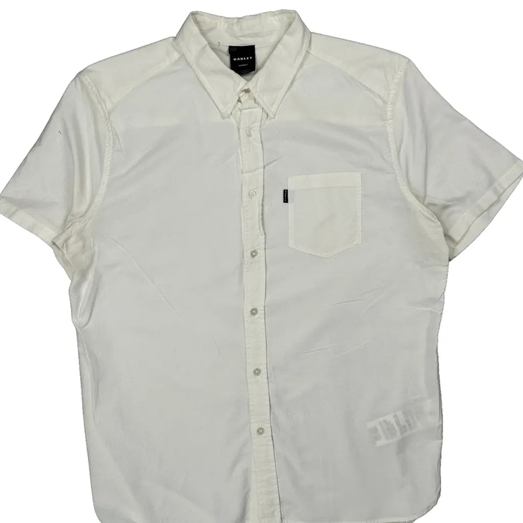 Oakley Short Sleeve Shirt - XL White Cotton