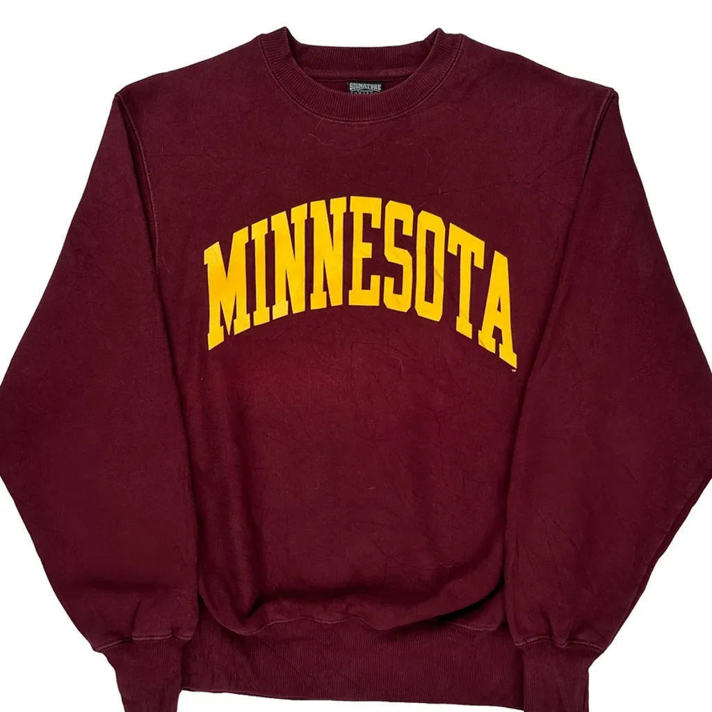 Minnesota Signature College Sweatshirt - Small Burgundy Cotton