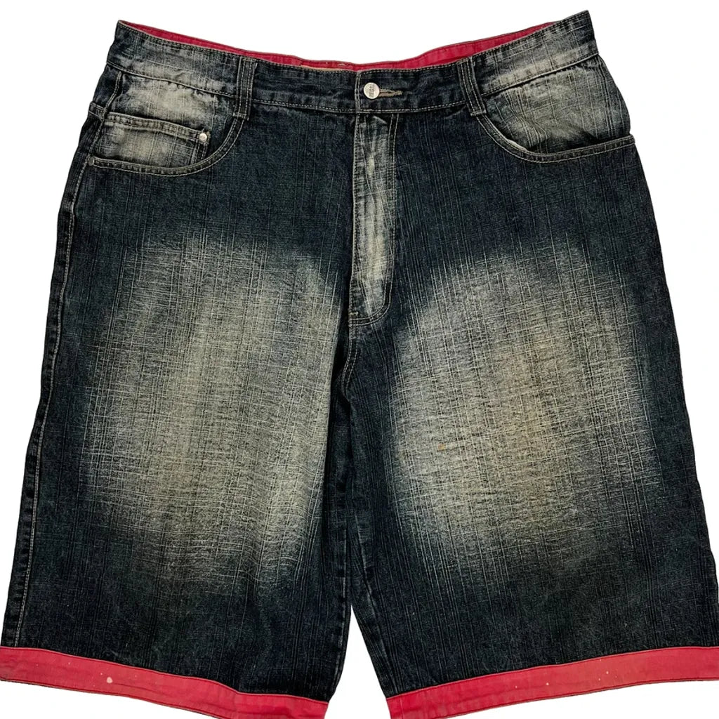 Regal Baggy Denim Shorts - 38W 15L Dark Wash Denim