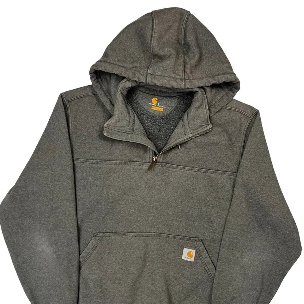 Carhartt Hoodie - Large Gray Cotton Blend