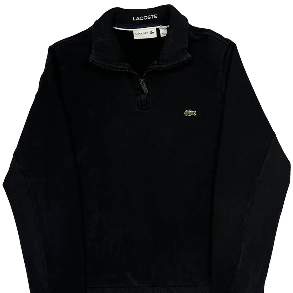 Lacoste 1/4 Zip - Small Black Cotton