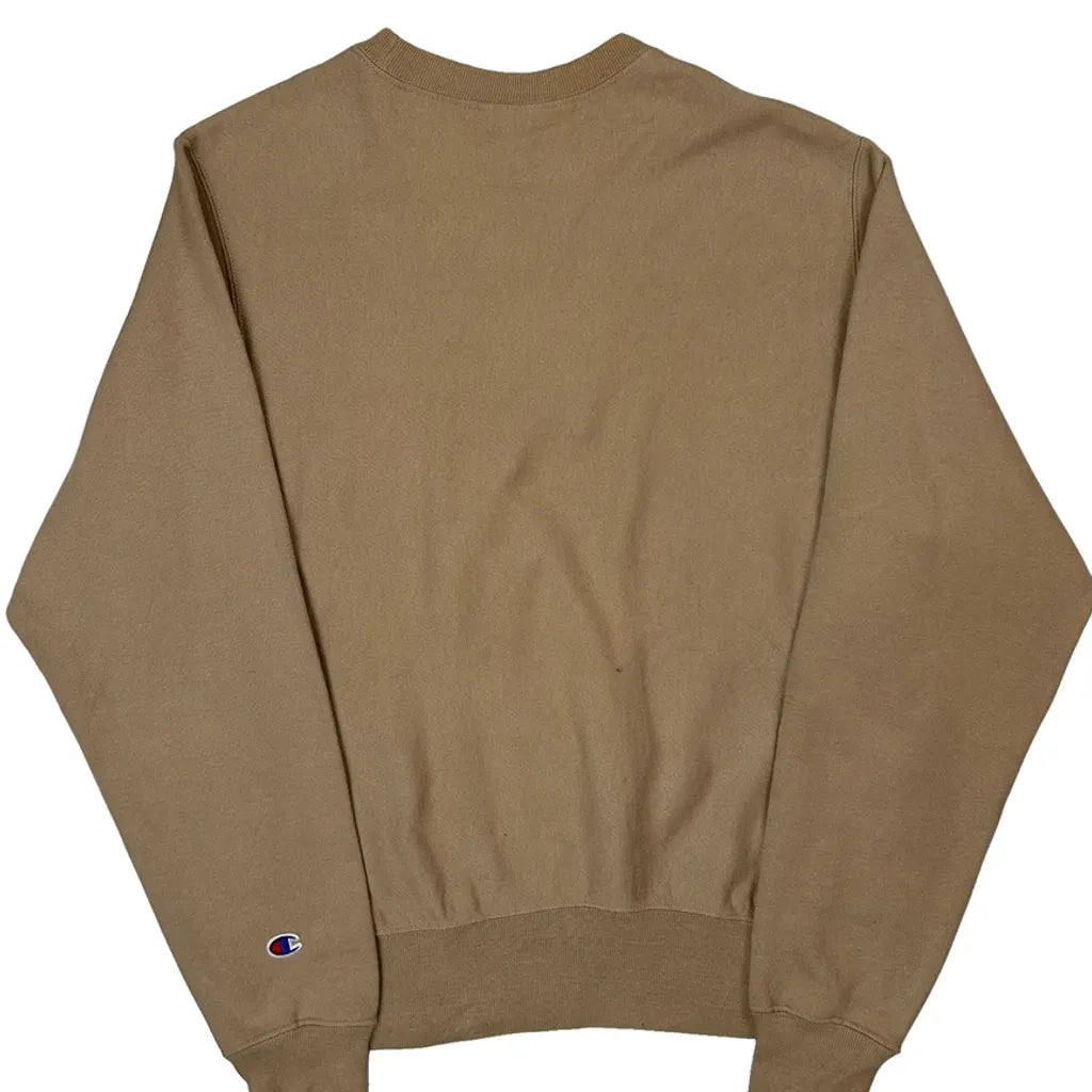 Reverse Weave Champion Sweatshirt - Small Brown Cotton Blend