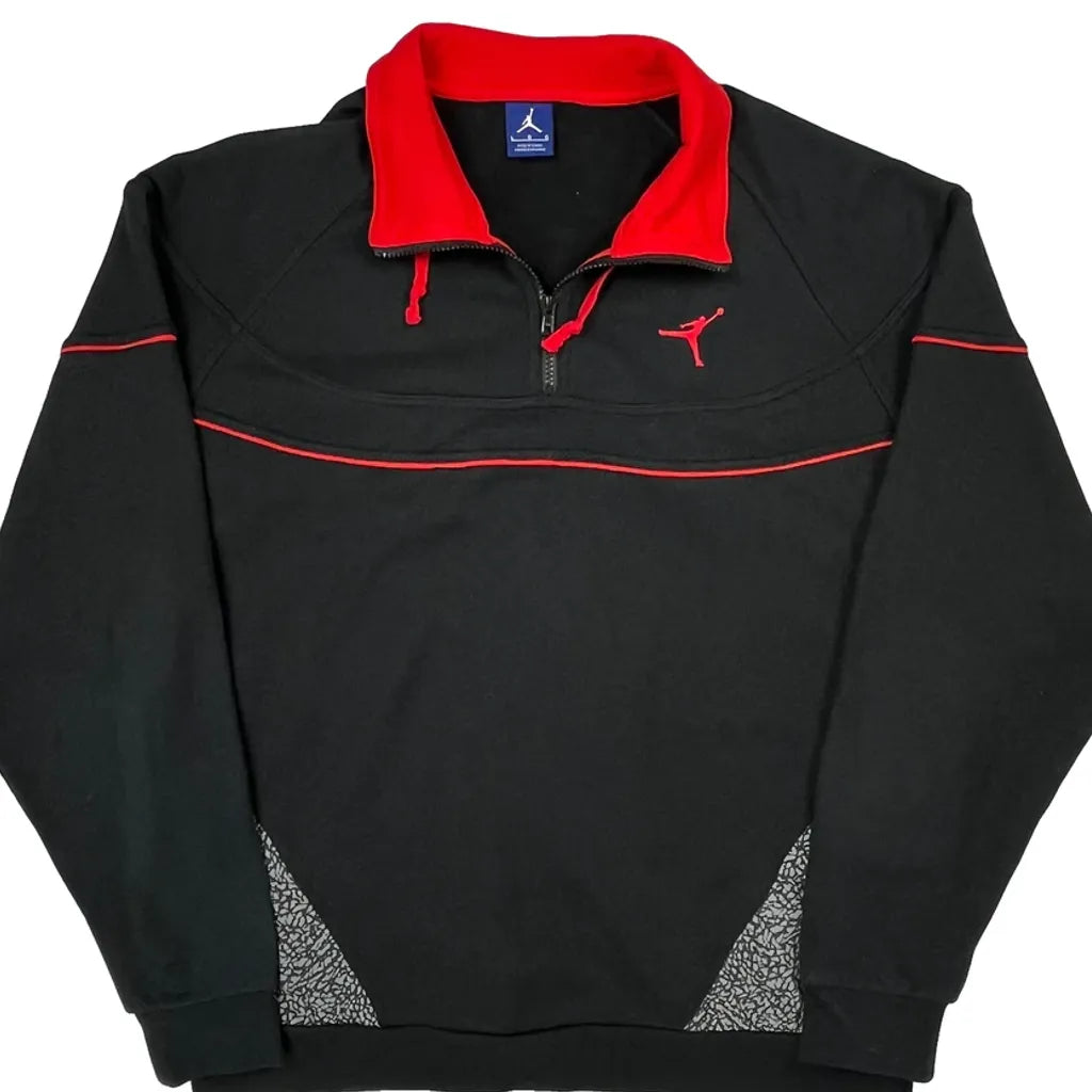 Jordan Collared 1/4 Zip - Large Black Polyester