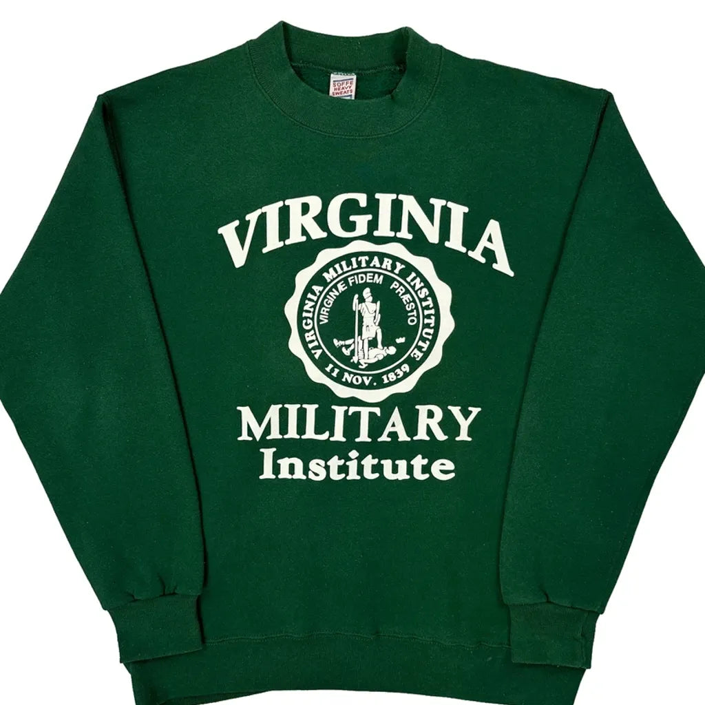 Soffe College Sweatshirt - Large Green Cotton