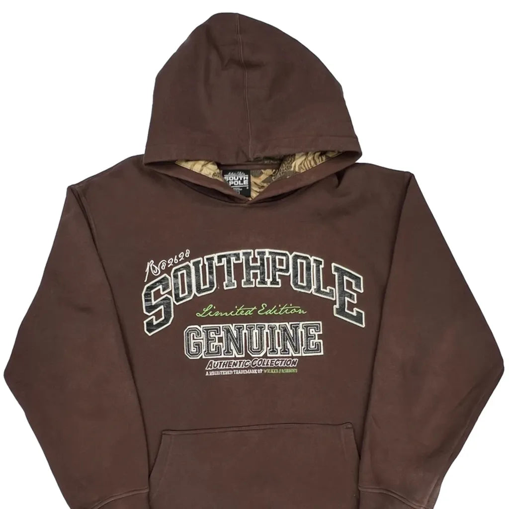 Southpole Graphic Hoodie - XL Brown Cotton