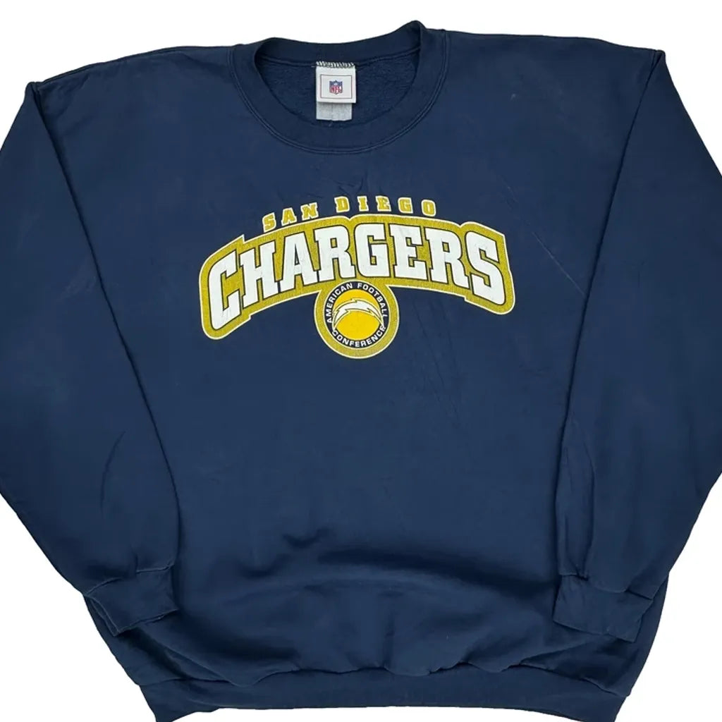 San Diego Chargers Nfl Football Sweatshirt - XL Blue Cotton