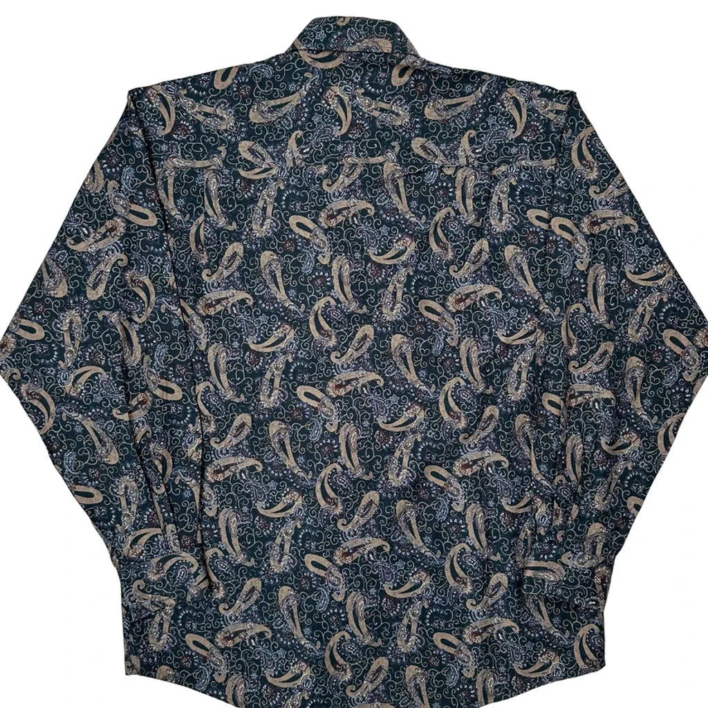 Henry Grethel Patterned Shirt - Medium Blue Cotton