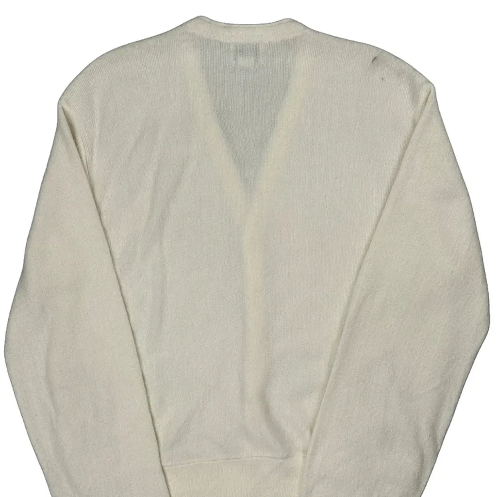 Made In USA Lacoste Izod Cardigan - Medium White Acrylic