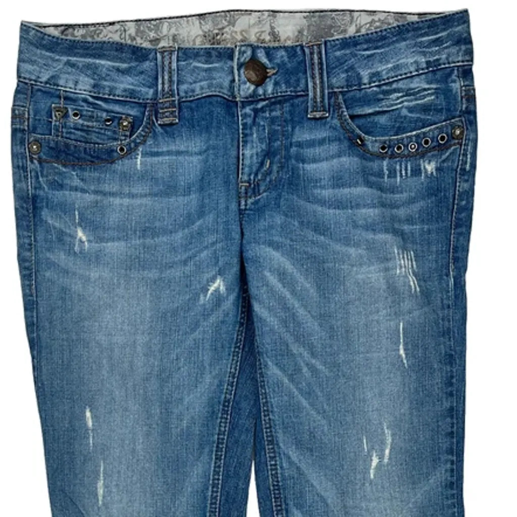 Guess Studded Jeans - 33W US 8 Blue Cotton