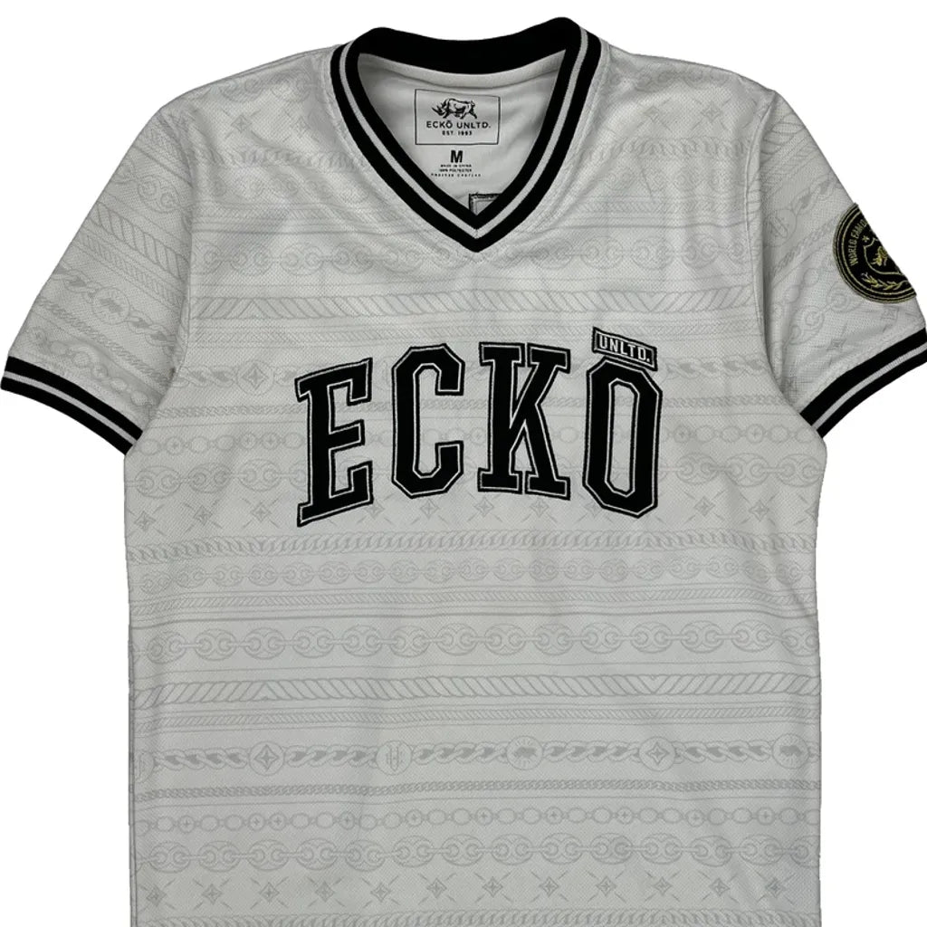 Number 72 Ecko Unltd Football Jersey - Medium White Polyester