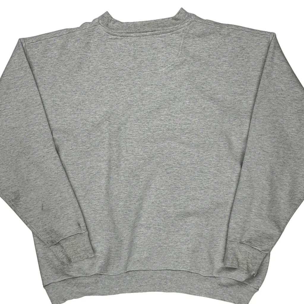 90S Yankees Majestic Spellout Sweatshirt - XL Gray Cotton Blend