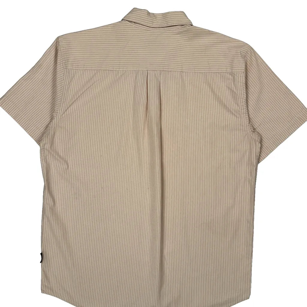 Patagonia Striped Short Sleeve Shirt - Medium Beige Cotton
