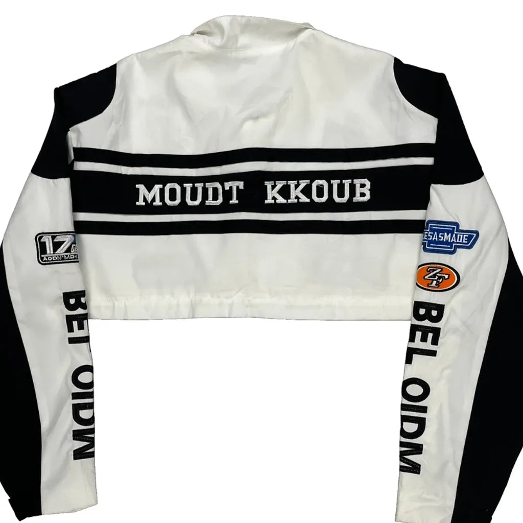 Moudt Kkoub Nascar Graphic Cropped Jacket - XL Black Polyester