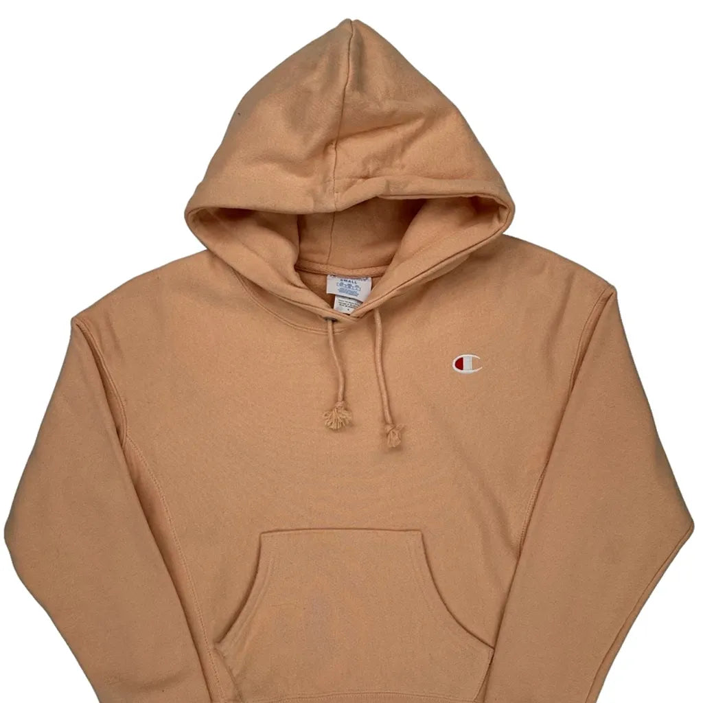 Reverse Weave Champion Hoodie - Small Beige Cotton Blend