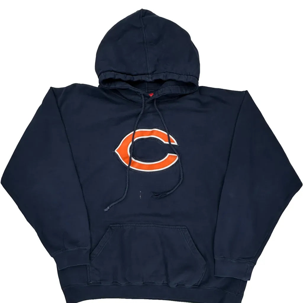 Chicago Bears Nfl Football Hoodie - Large Navy Cotton