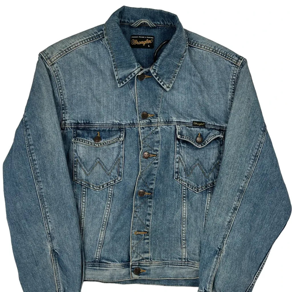 Wrangler Denim Jacket - Large Blue Denim