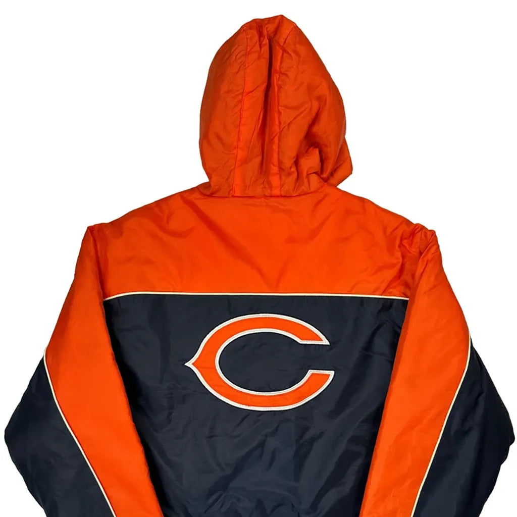 Bears Nfl Football Jacket - Large Orange Nylon