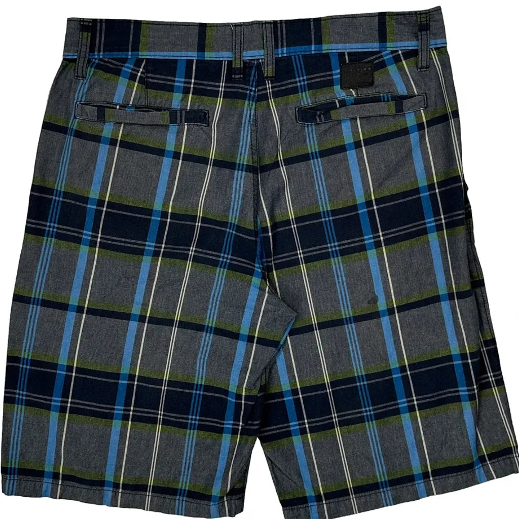 Oakley Checked Chino Shorts - 34W 10L Gray Cotton