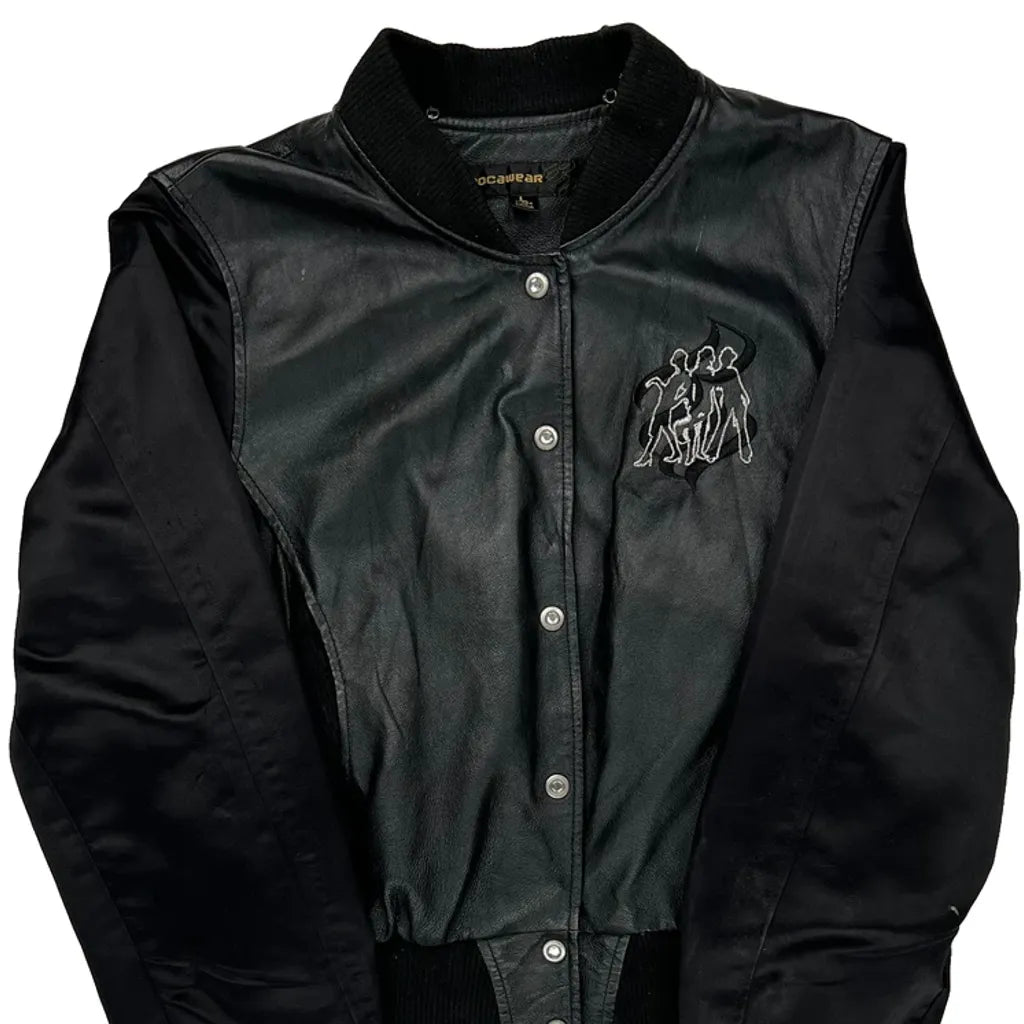 Rocawear Studded Bomber Jacket - Large Black Polyester