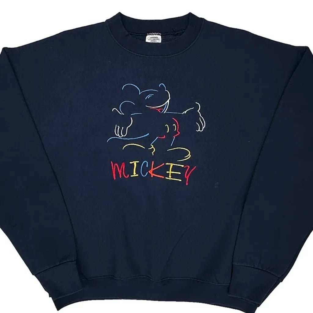 Mickey Mouse Mickey Graphic Sweatshirt - XL Navy Cotton