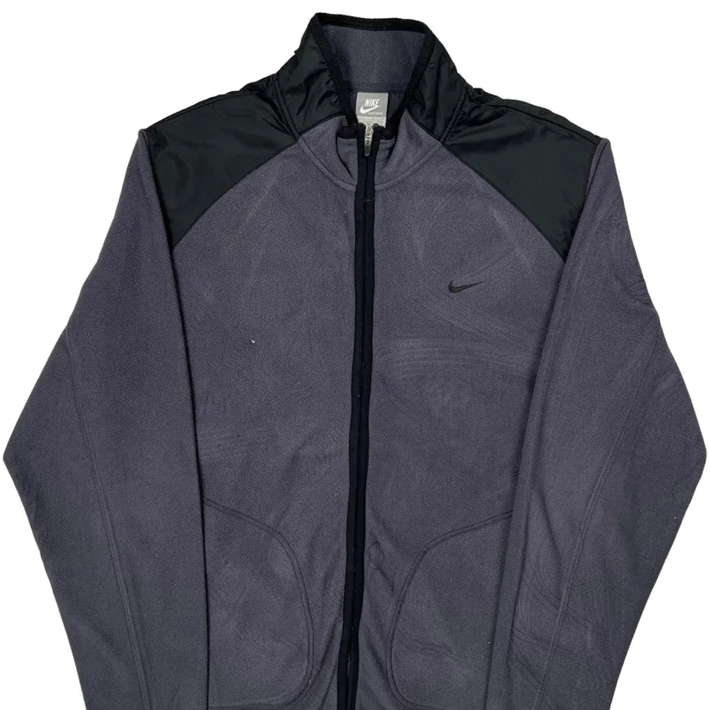 Nike Fleece Jacket - Large Gray Polyester