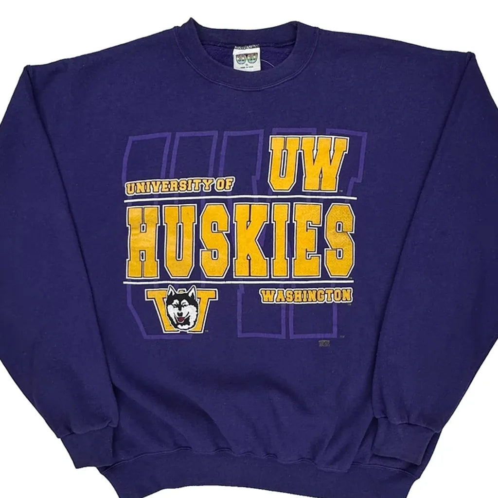 University Of Washington Huskies 20/20 Sport College Sweatshirt - XL Purple Cotton