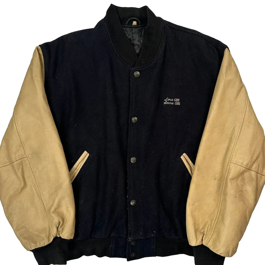 Hard Rock Cafe Varsity Jacket - Large Black Leather