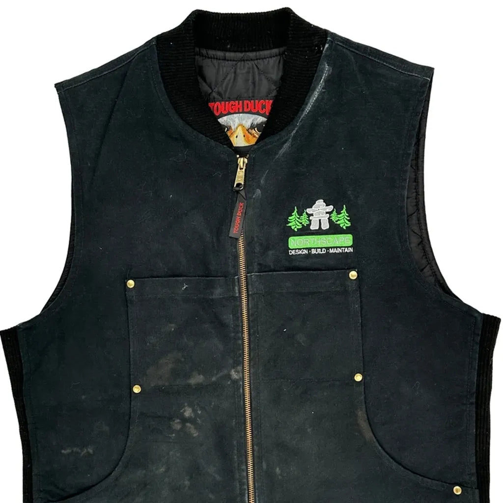 Northscape Design-Build-Maintain Tough Duck Workwear Vest - Medium Black Cotton