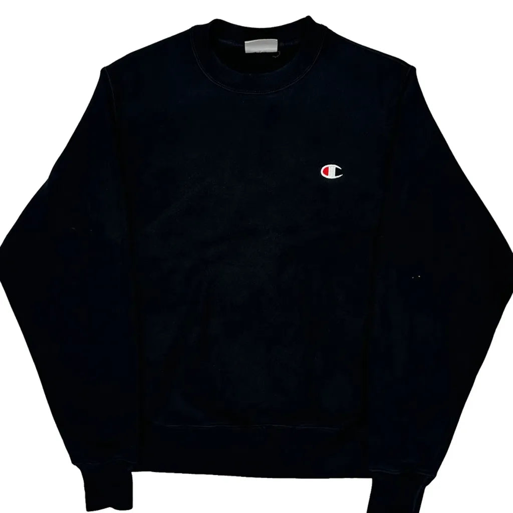 Reverse Weave Champion Sweatshirt - Small Black Cotton