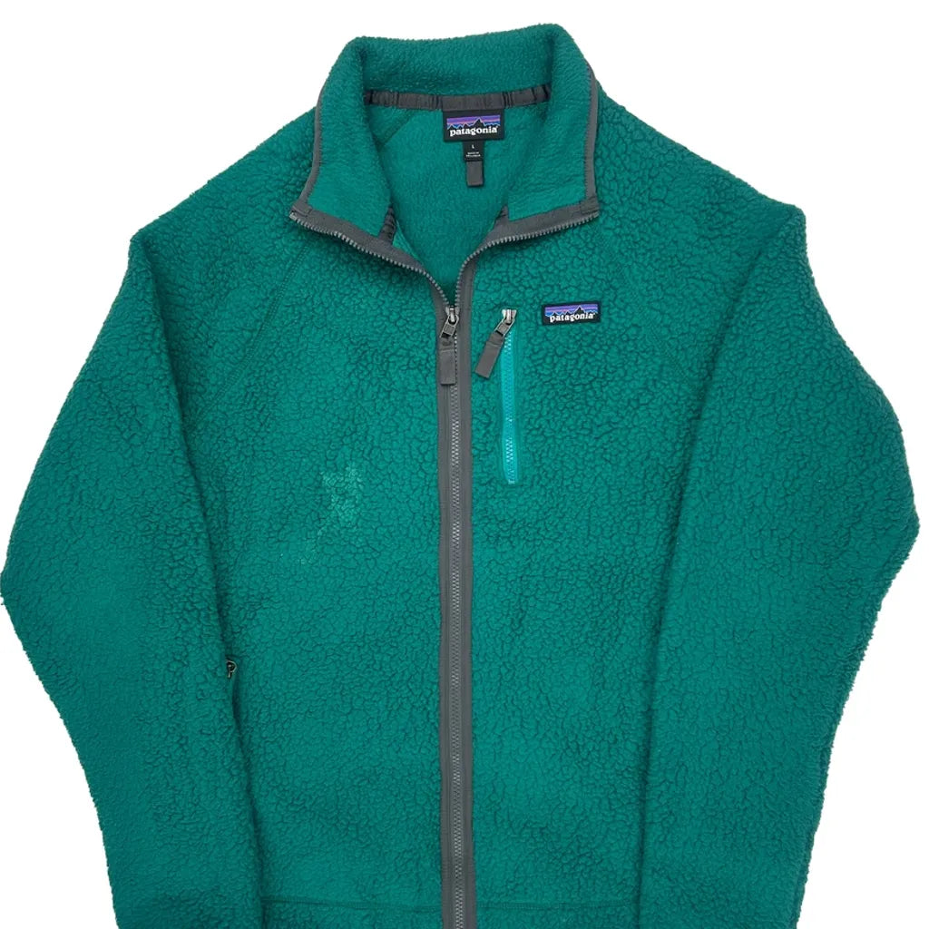 Patagonia Fleece Jacket - Large Green Polyester