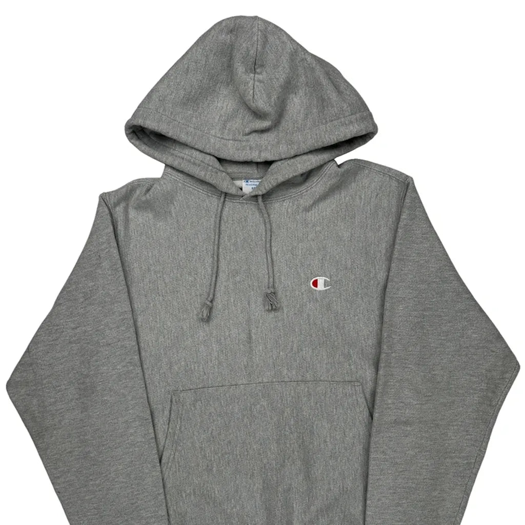Reverse Weave Champion Hoodie - Small Gray Cotton