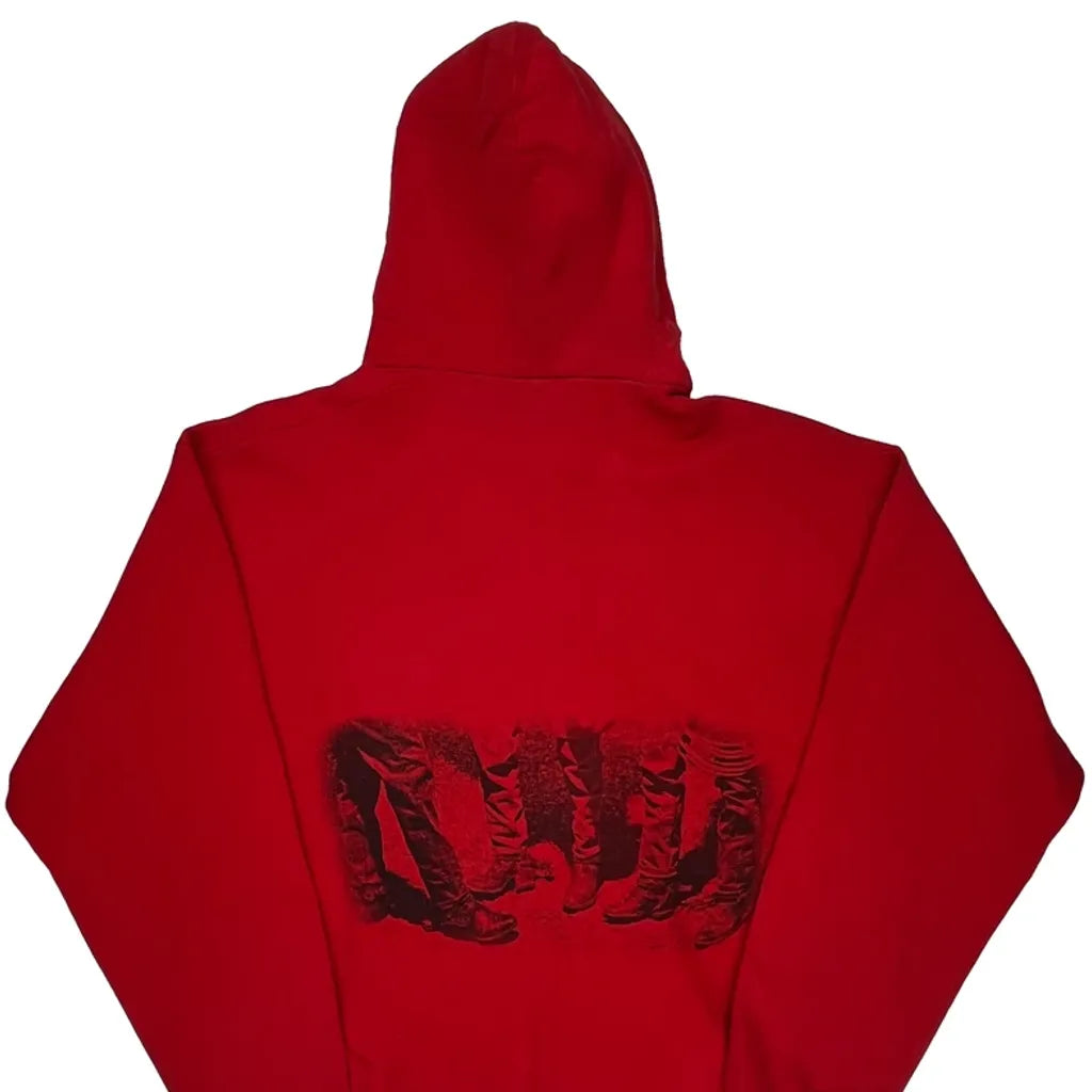 Made In USA Marlboro Fruit Of The Loom Graphic Hoodie - Large Red Cotton Blend