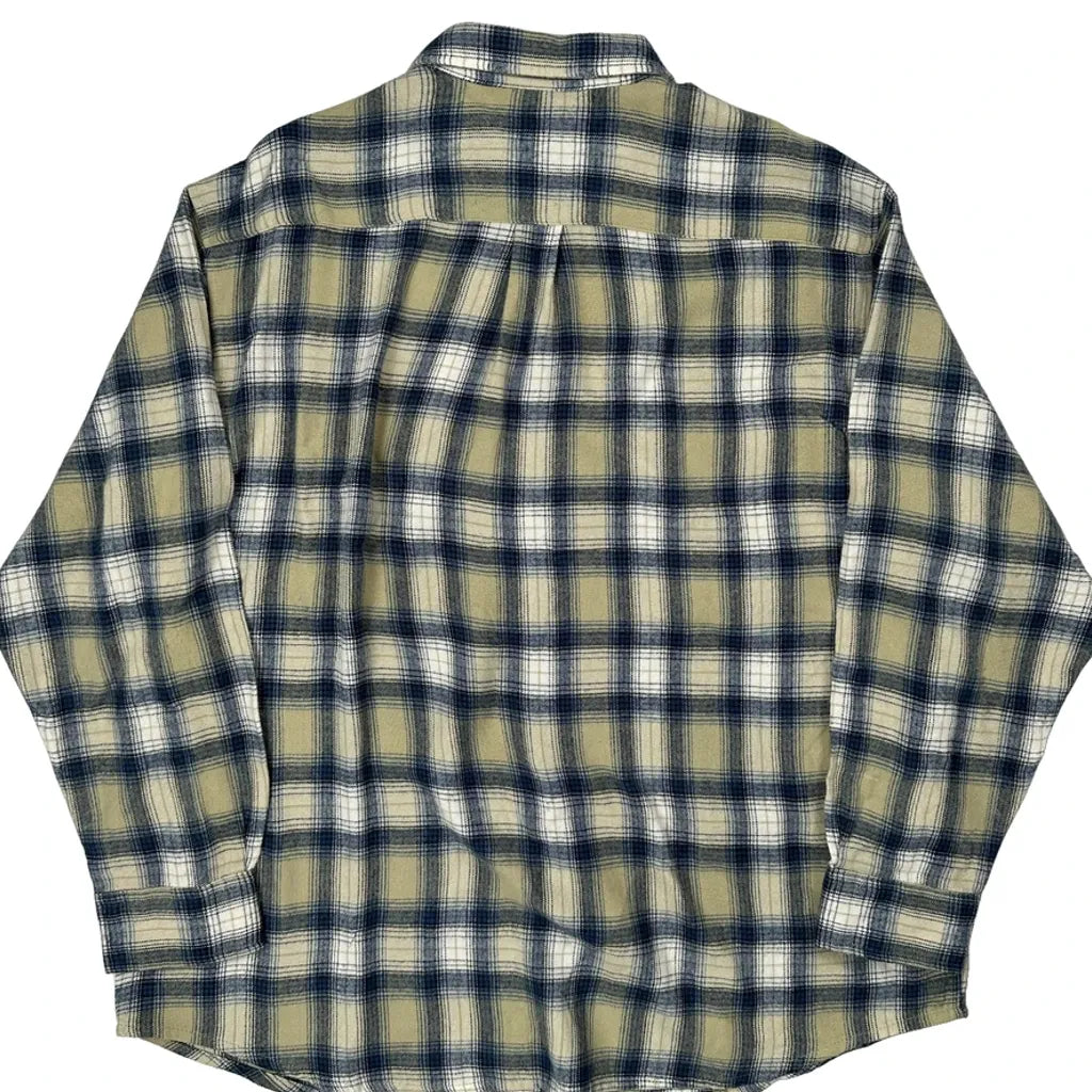 David Taylor Checked Flannel Shirt - XL Beige Acrylic