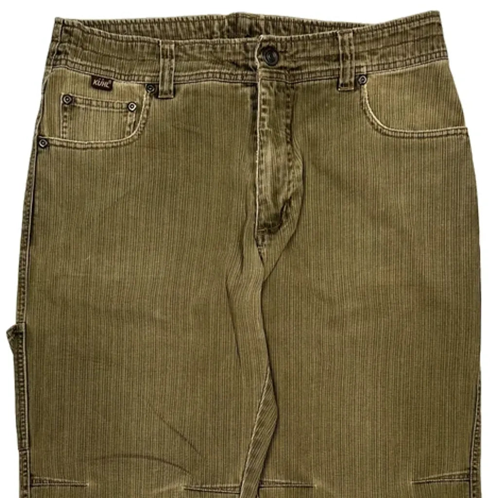 Kuhl Knee Dart Corduroy Carpenter Pants - 32W 33L Brown Cotton